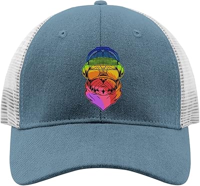 Hat Pug Dog Dad Hats for Men Vintage Hats Adjustable SkyBlue