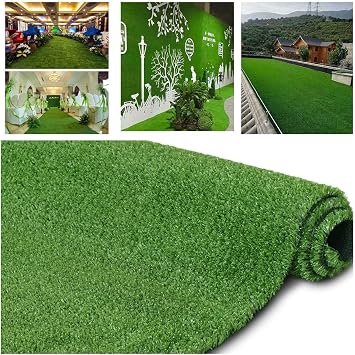 Petgrow Artificial Grass Turf Lawn 5FTX12FT,Economy Indoor Outdoor Synthetic Grass Mat, Backyard Patio Garden Balcony Rug, Rubber Backing/Drainage Holes