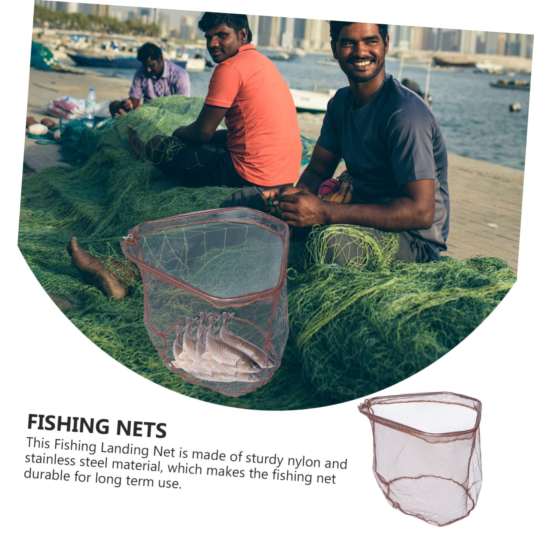 TOYANDONA Guadino Pesca in Nylon e Acciaio Inox, Rete Sostituibile per Pesci, Leggero e Delicato sui Pesci, per Laghetti e Pesca