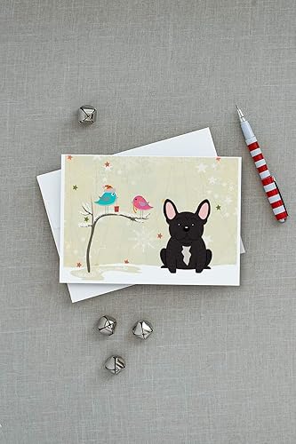 Miniatura 3 de Caroline's Treasures BB2481GCA7P - Tarjetas de felicitación y sobres de Navidad entre amigos, diseño de bulldog francés, paquete de 8 tarjetas en