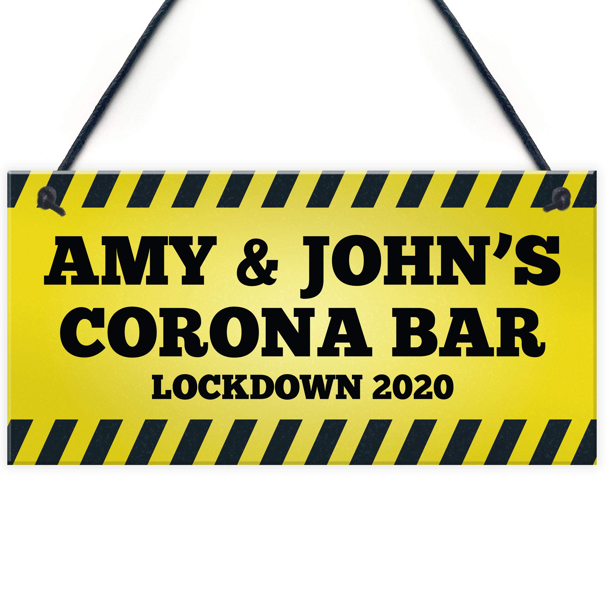 Red Ocean Funny Personalised CORONA Bar Lockdown Novelty Sign Gift For Him Home Bar Gifts
