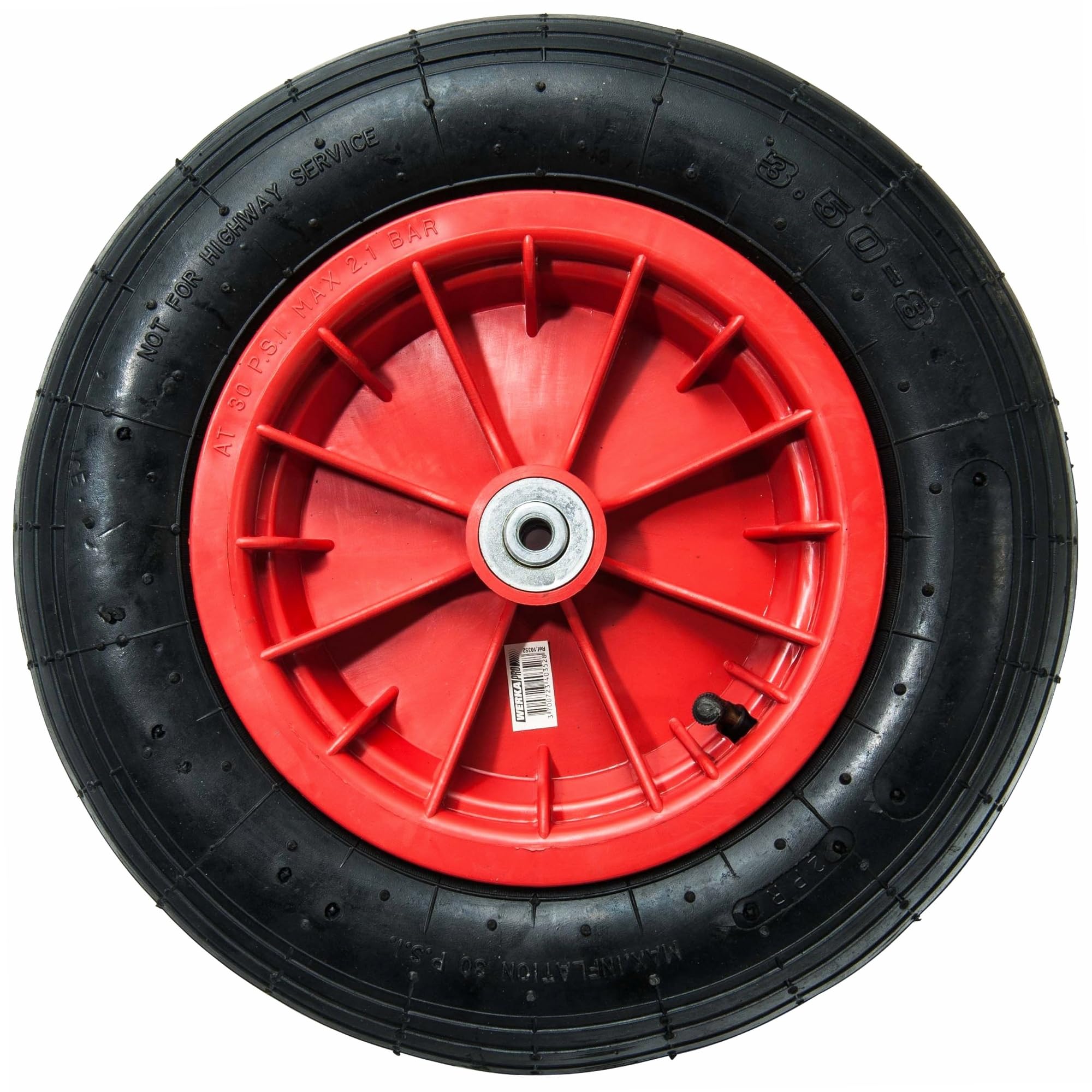 Werka Pro Red Inflatable Wheel 14 Inch 360 X 85 Bore 10 Mm