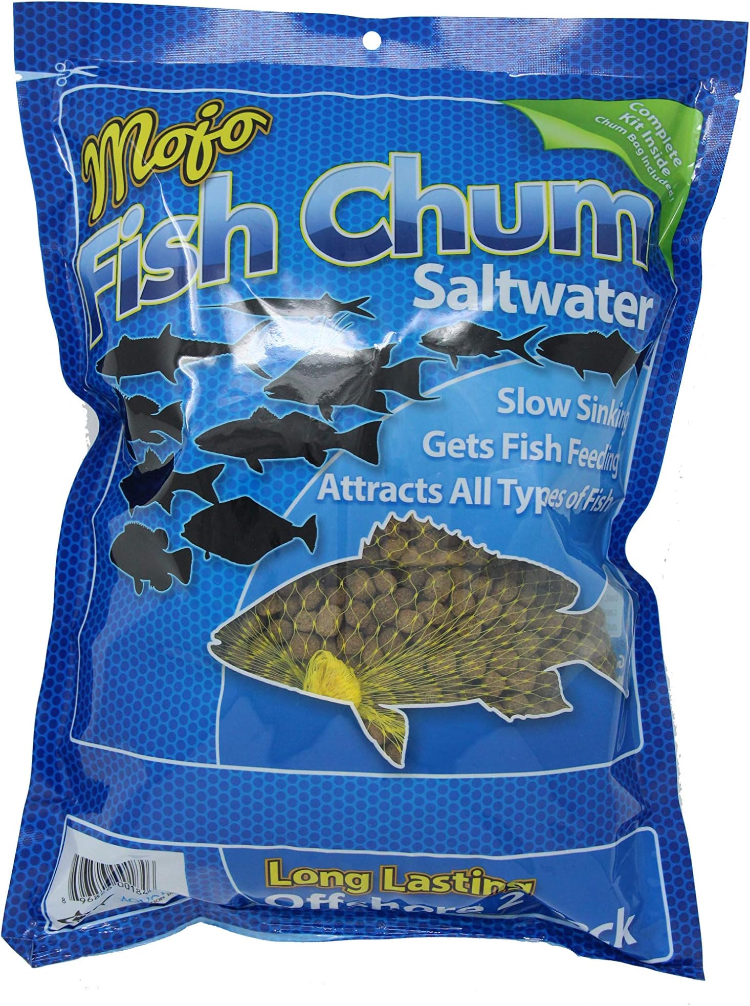 Fish Chum Mojo Dry Offshore Saltwater Fish Chum Aquatic Nutrition 2 lb, Brown, Medium Pellet (Mojodry2)
