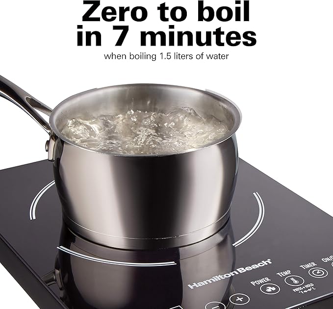 Estufa Vitrocerámica Portátil de 1 Puesto 1800W 120V Negra miniatura 5