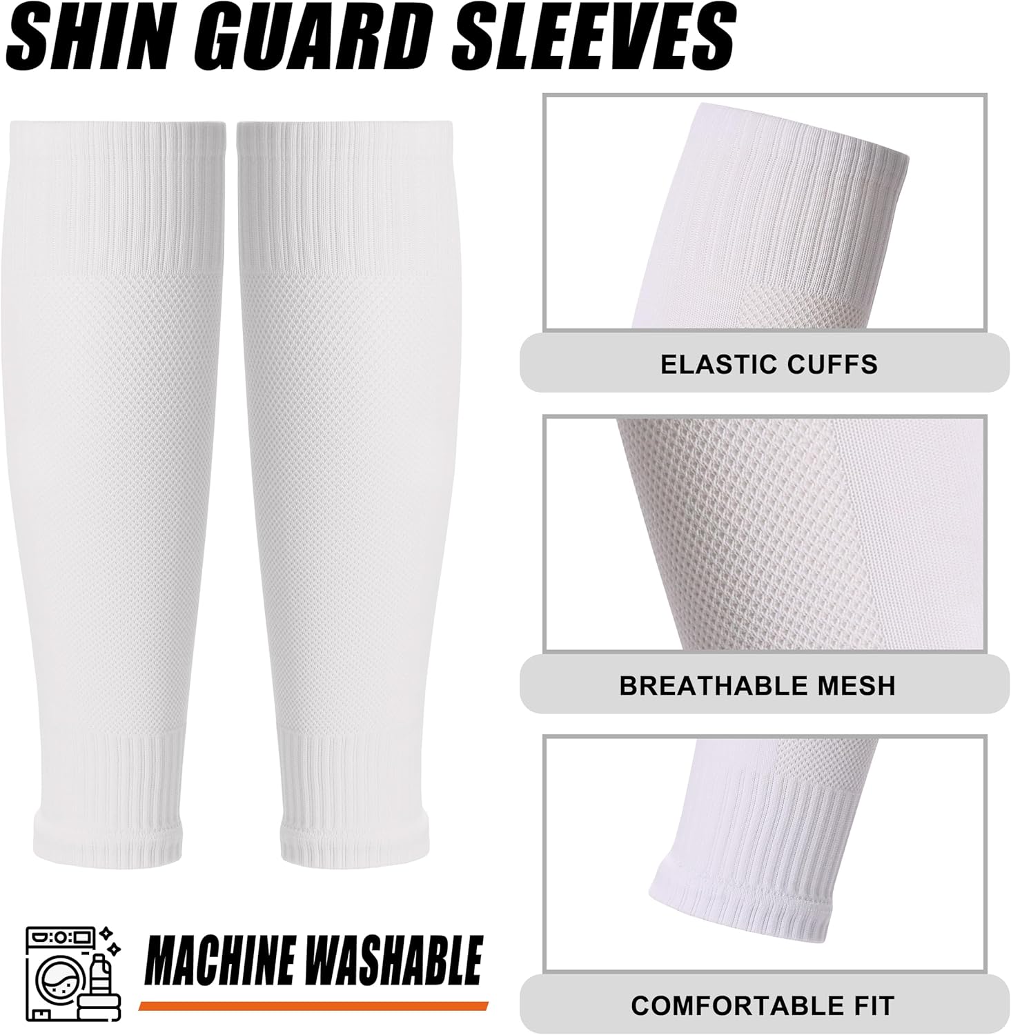 Grip Socks Soccer with Leg Sleeves | Anti-Slip Performance Socks for Men & Women | Includes Shin Guard Straps for Secure Fit - Image 5