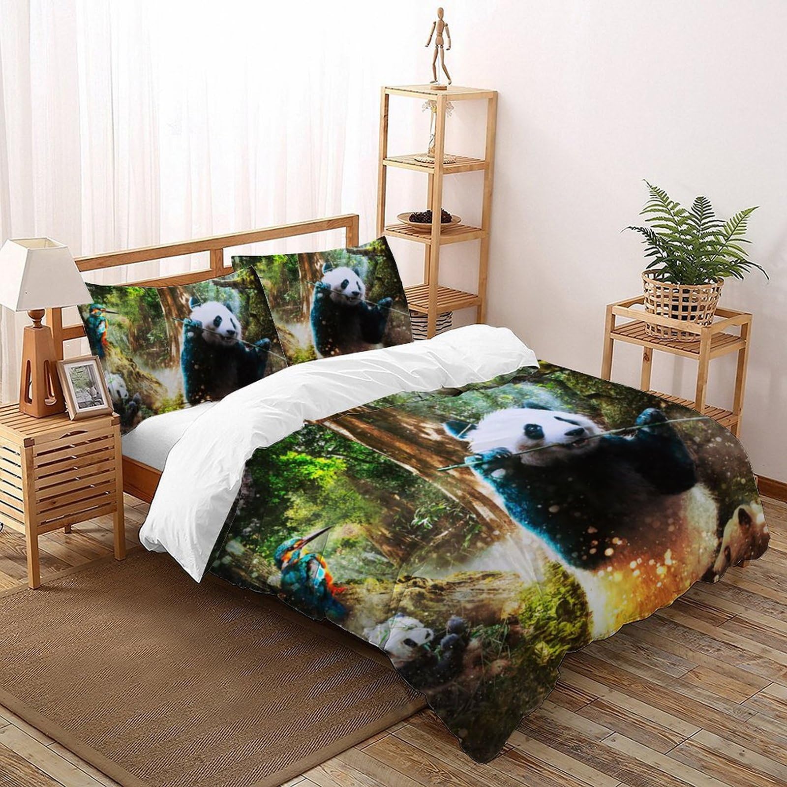 Housse de couette enfant 3D anti-glisse avec zip et tissu doux pour lit double 200x200