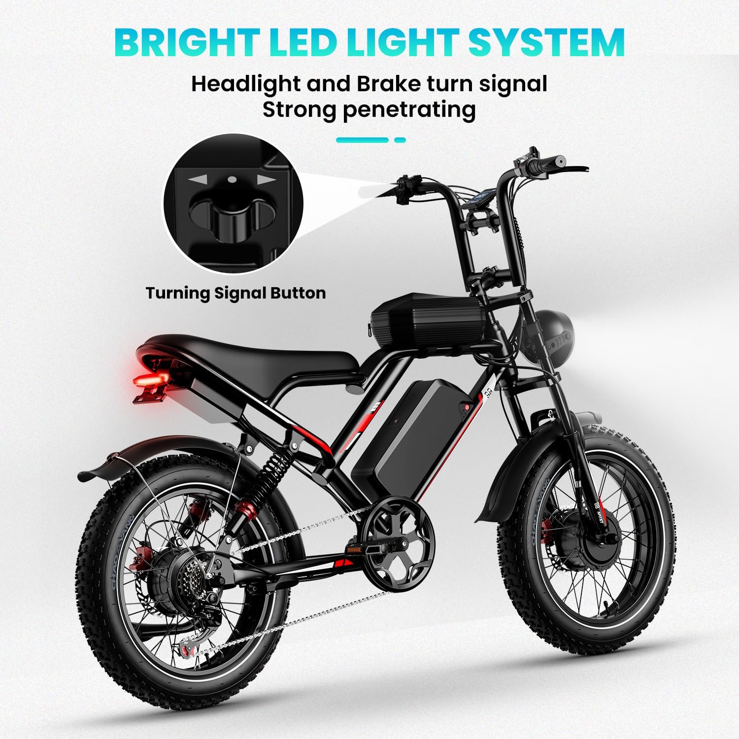 S8 Peak 3000W Electric Bike for Adults and Teenagers with Dual Motor Ebike Bicycles,20"x4" Fat Tire,48V 25AH Battery Max 35MPH 70 Miles,Hydraulic Disc Brake, Step Thru Electric E Bikes
