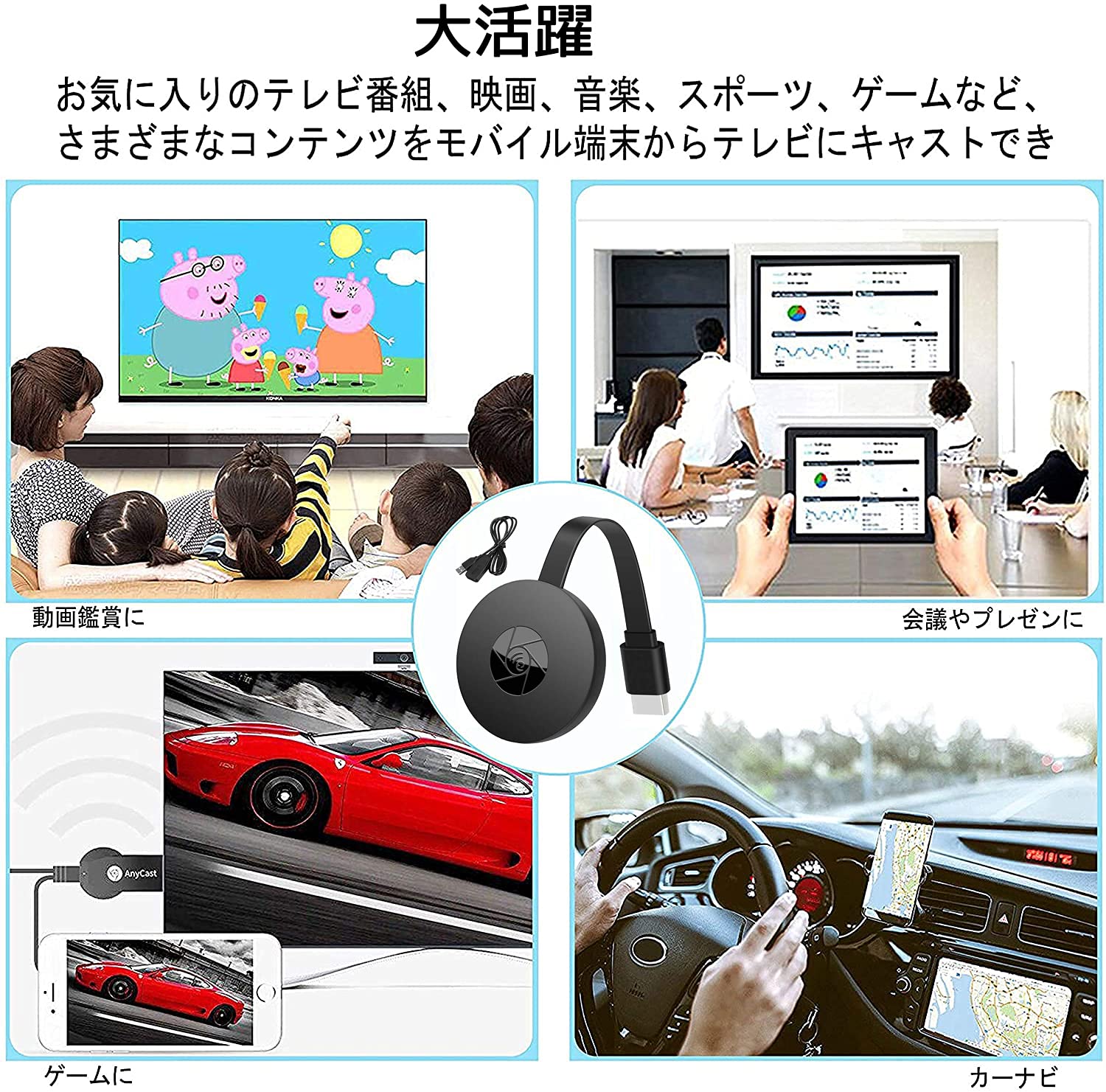 Amazon | ミラーリング 広く互換性 HDMIミラーキャスト HD1080P