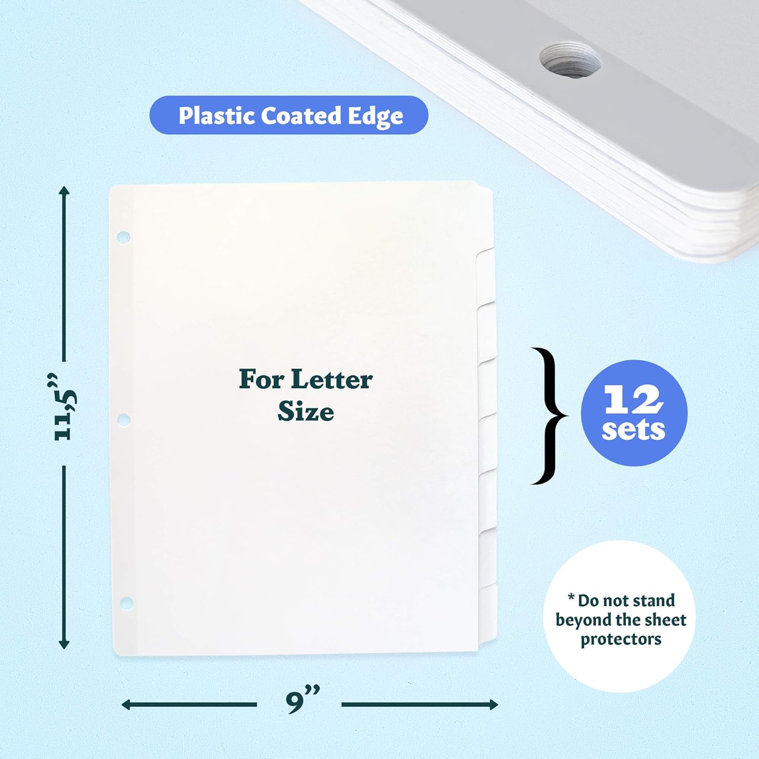3 Ring Binder Dividers with Tabs - Bundle - 2 Packs - (12 Sets) x 8 Tab Dividers for 3 Ring Binders - 3 Ring Binder Dividers with Tabs - (20 Sets) x 5 Tab Dividers for - Binder Tabs
