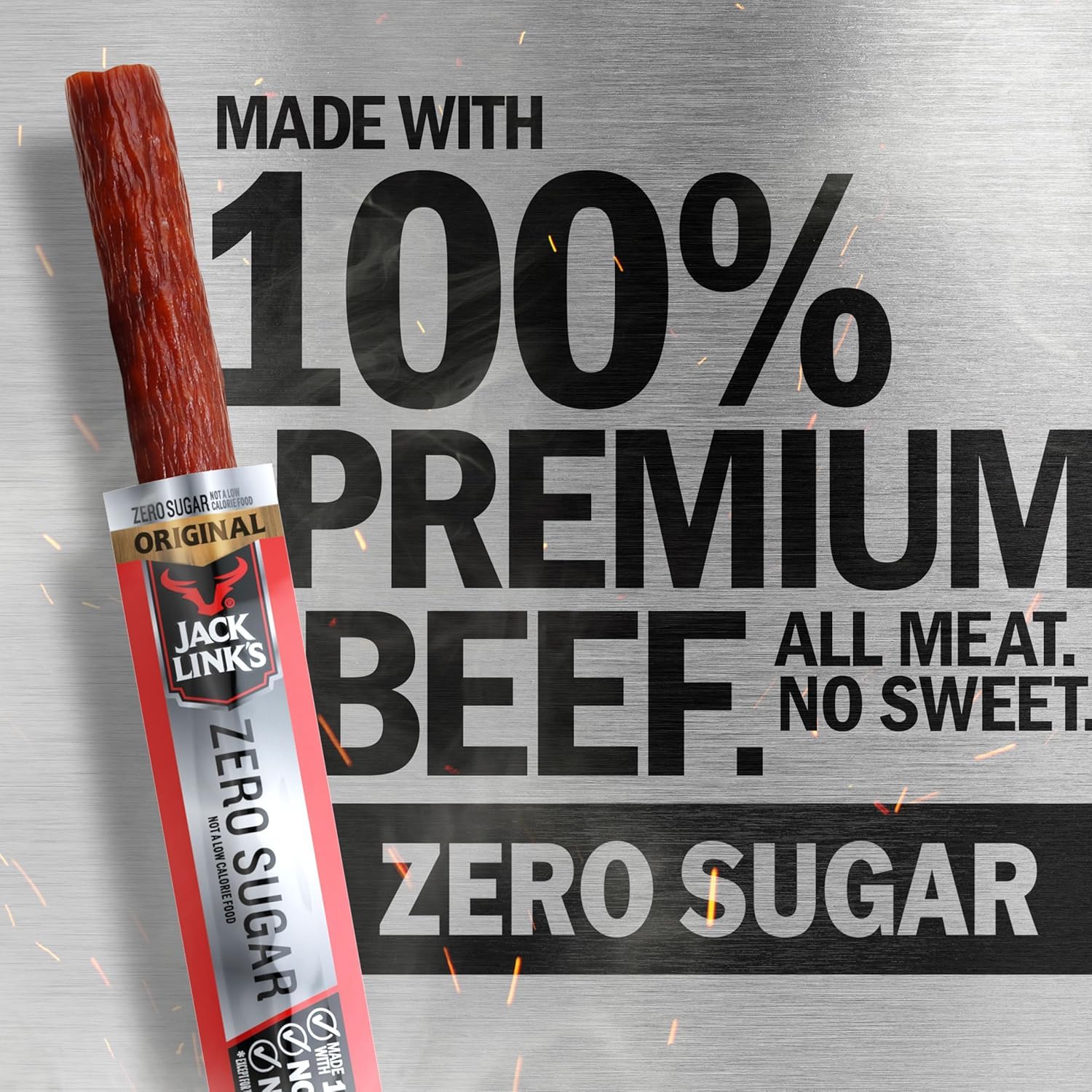 Amazon.com: Jack Link's Beef Sticks, Original Zero Sugar - Protein Snack,  Meat Stick with 5g of Protein, Meat Snack Sticks Made with 100% Beef, Keto  & Paleo Diet Friendly
