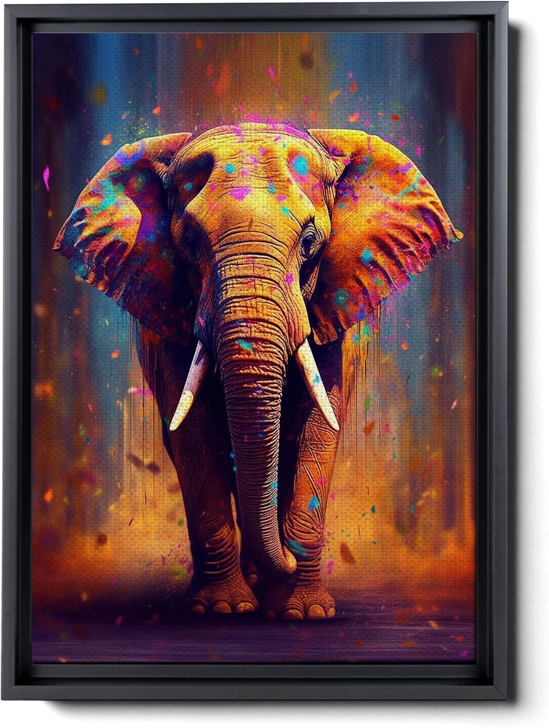 Amazon.com: Abstract Animal Elephant Canvas Wall Art, Geometric Pop Art ...