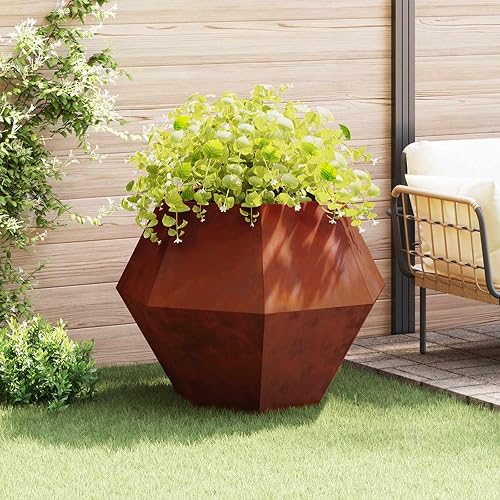 Rouillé 100 x 100 x 80 cm en Acier Solide Jardinière