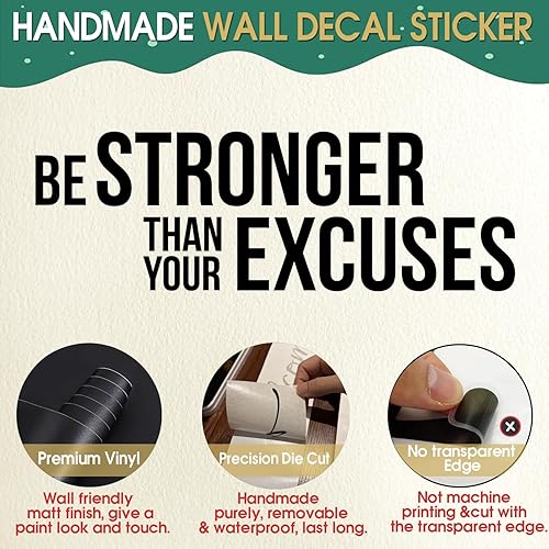 Miniatura 3 de BATTOO Calcomanía de vinilo, arte de pared inspirador Be Stronger Fitness, 40 pies de ancho x 13.5 pulgadas de alto, para gimnasio en casa, oficina,