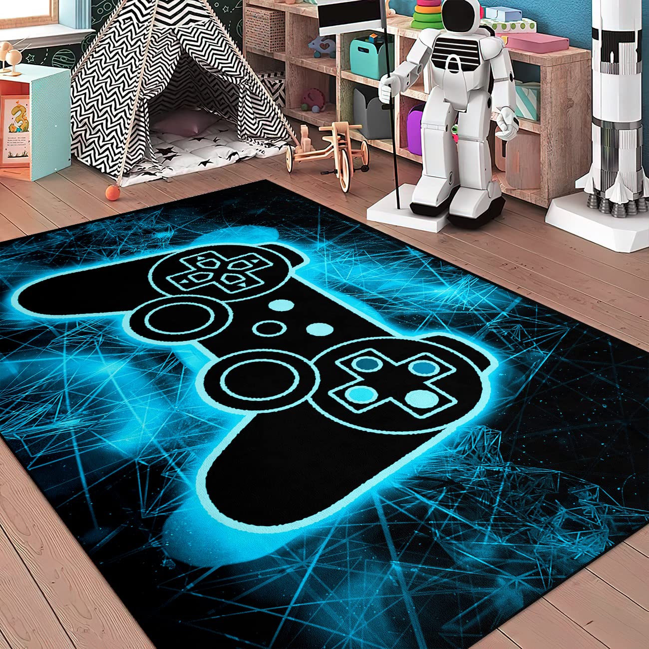 GIPMohawk Home In Gray Control 5'x8' Area Kids Gameroom Rug 浴室用具