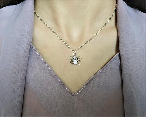 Miniatura 8 de 14K Gold Plated Spider Charm Pendant with Zircon  CZ Spider Necklace Jewelry  Unique Wedding Birthday Valentines Day Gift For Women Girls
