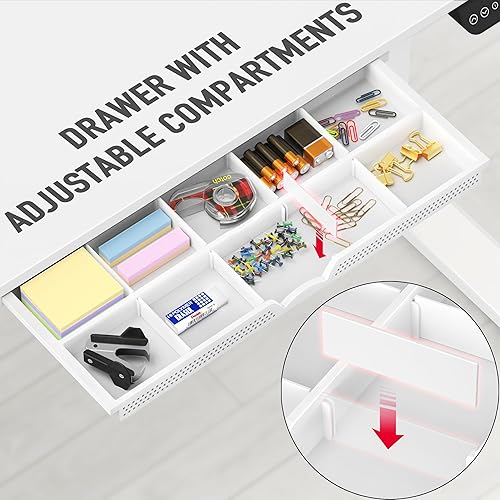 Miniatura 97 de SHW - Escritorio de pie eléctrico de altura regulable con memoria - 48 x 24 pulgadas, marrón rústico Marrón