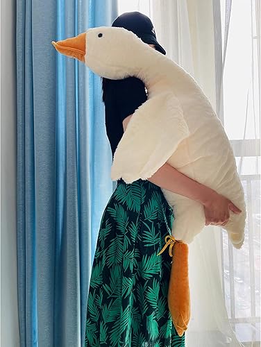 Miniatura 2 de Tanha Animales de peluche de ganso grande, almohada de felpa de ganso grande de 51 pulgadas, almohada de peluche de pato de ganso gigante