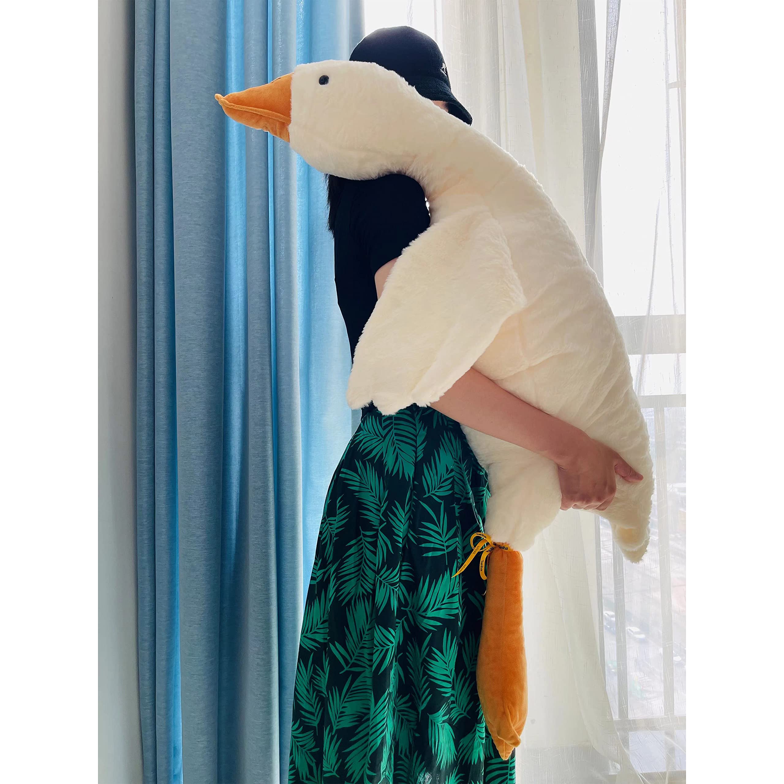 Tanha Duża pluszowa gęś, ogromna słodka poduszka gęsi, ok. 130 cm
