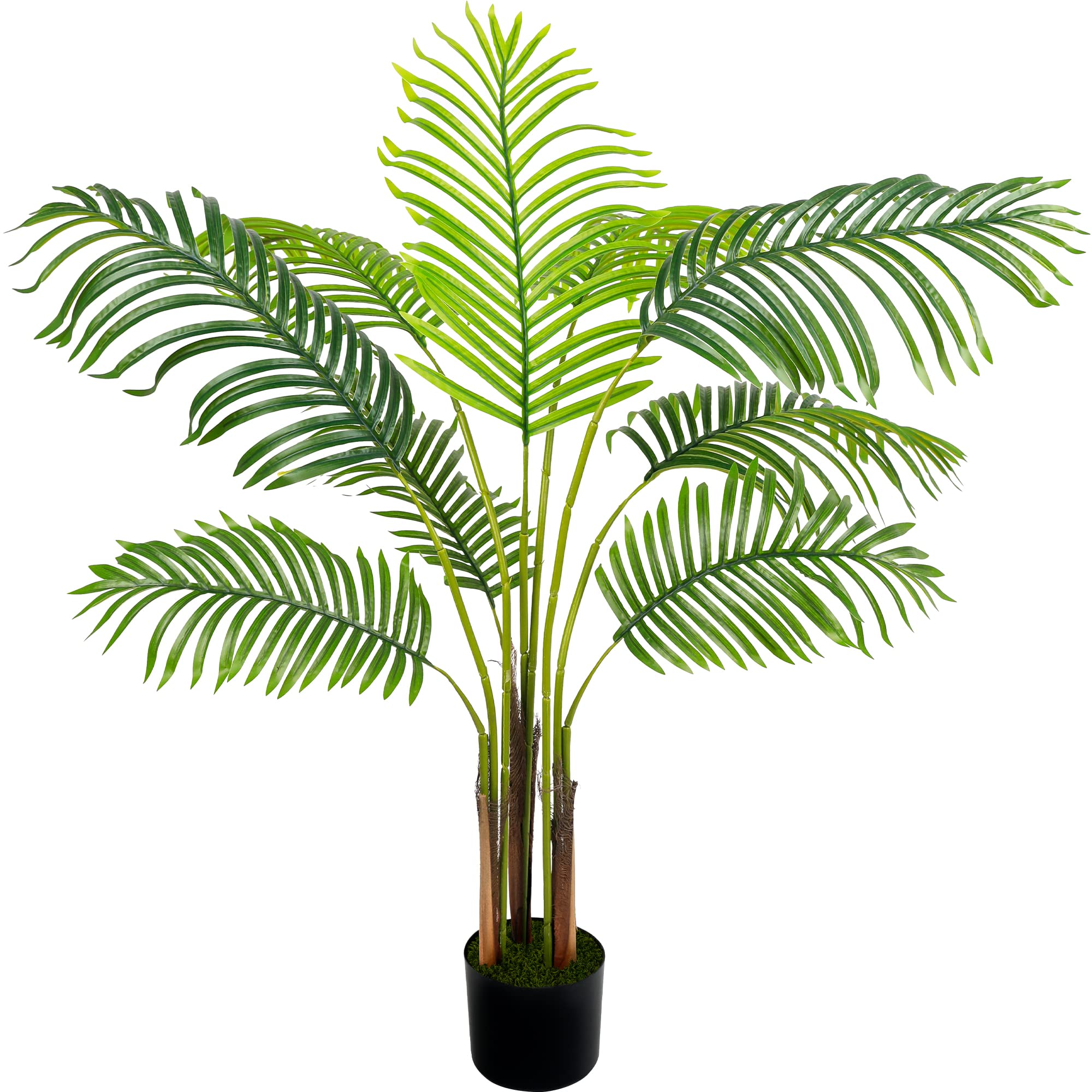 Worth Garden 4ft Artificial Areca Palm Tree Plant, Fake Cane Palm