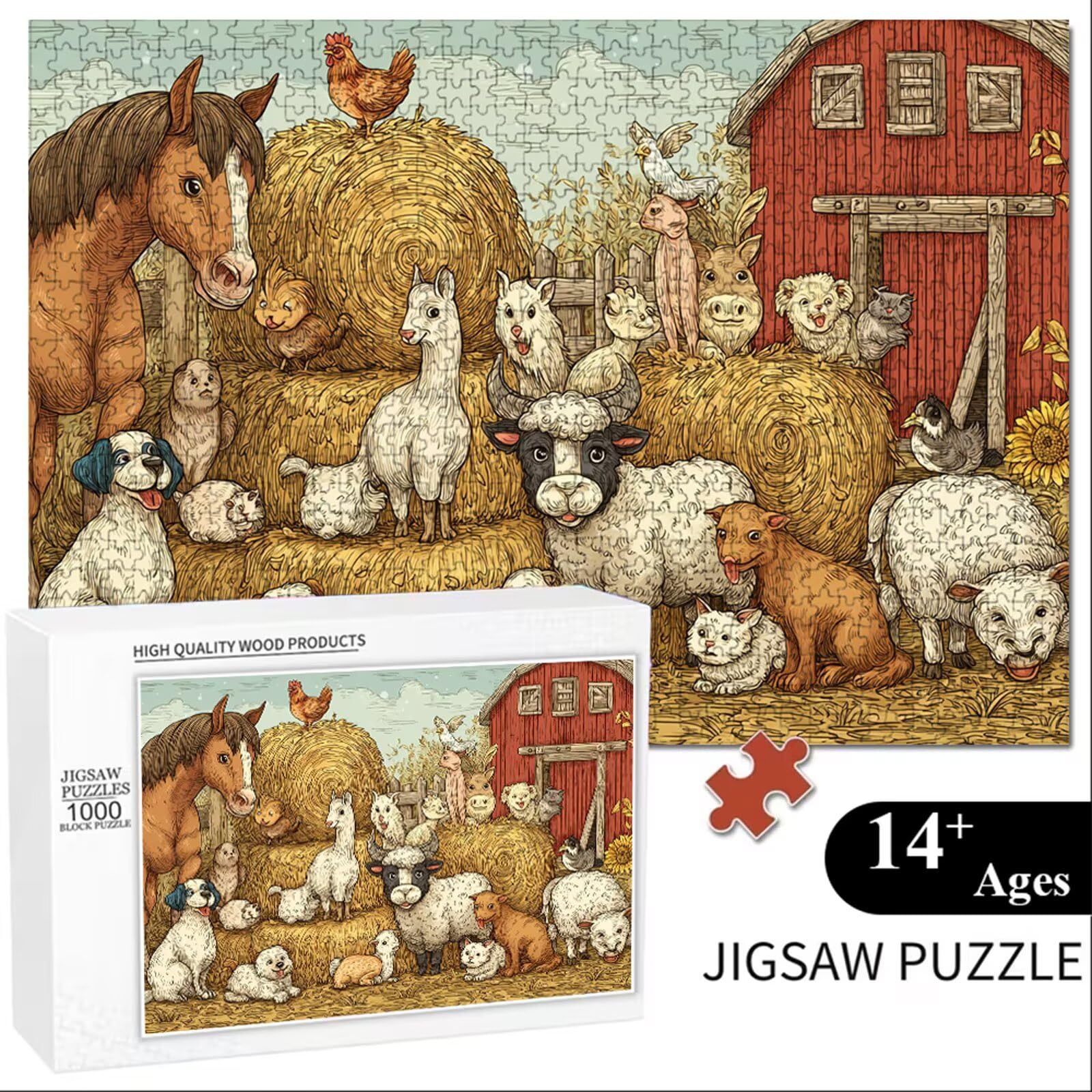 4000 Pezzi Puzzle Adulti - Azienda agricola & Animale - Fabbricazione in Legno Robusto (Forma Classica) - Decorazione Murale con Poster - Prodotto Riservato ad Adulti e 14 Anni in Su (147x105cm) P3#30