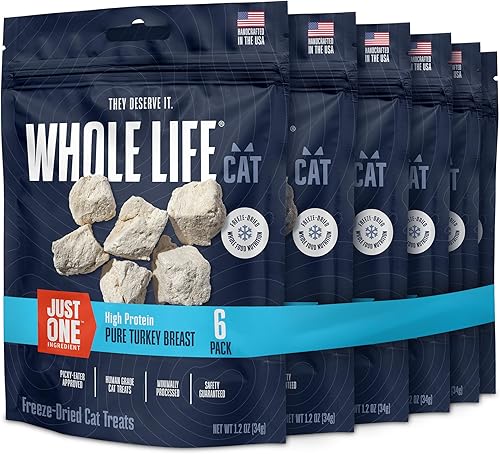 Miniatura 9 de Whole Life Pet Just One Pavo  Premio para gatos  Grado humano, liofilizado, un ingrediente, rico en proteínas, sin granos, fabricado en los Estados