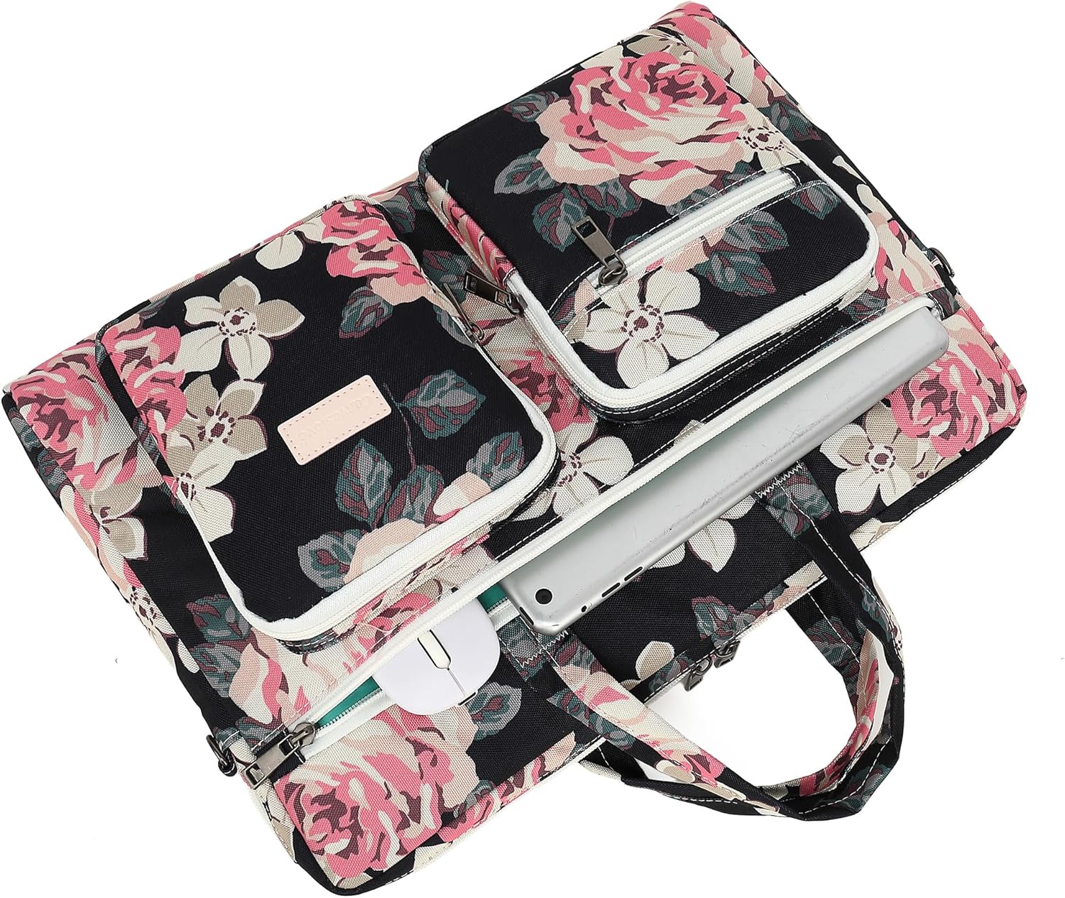 Canvaslove Muti-Pockets Laptop Briefcase Shoulder Bag,Rebound Bubble Cushioned Fits 15.6 inch-16 inch Laptop (Pink Rose)