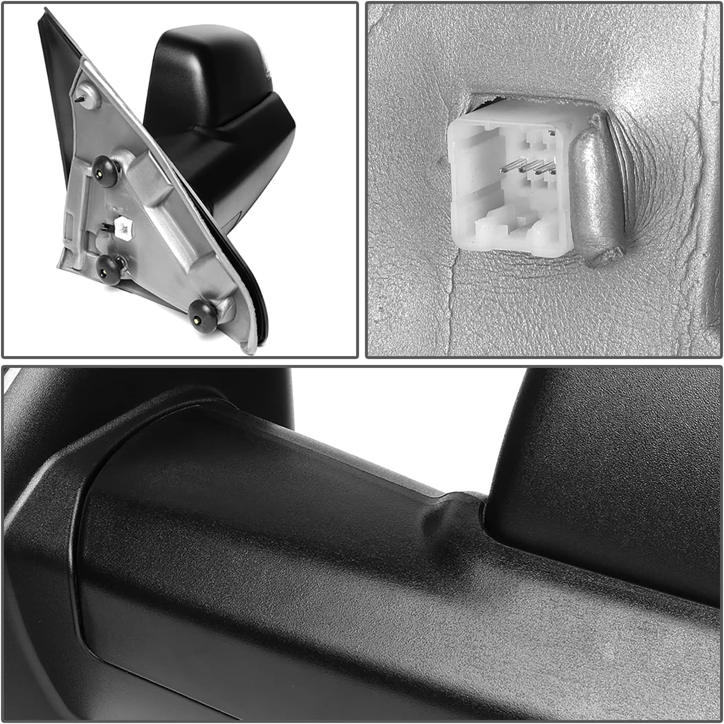 DNA MOTORING TWM-040-T888-BK-SM Left+Right Side Powered Heated with LED Turn Signal Puddle Light Dual Glass Tow Mirror Compatible With 05-09 Dodge Ram 2500 3500