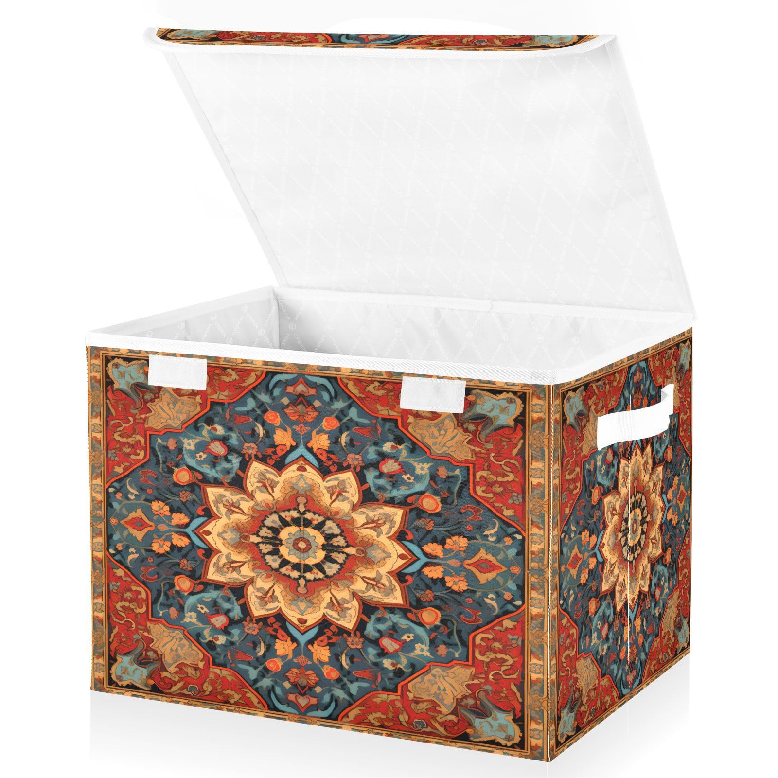 Panier pliable avec couvercle marron contre le désordre de la maison