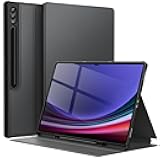 Case for Samsung Galaxy Tab S10 Ultra/Tab S9 Ultra 14.6-Inch with S Pen Holder, Slim Folio Stand Protective Tablet Cover, Multi-Angle Viewing (Black)