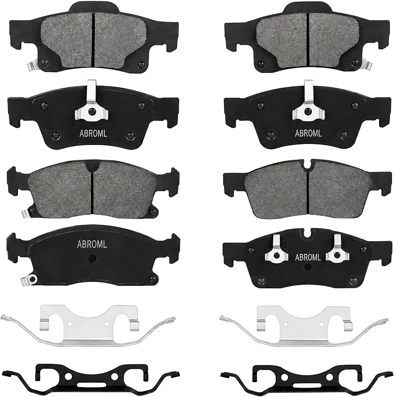 Pastilhas de freio a disco cerâmicas dianteiras e traseiras ABROML para Dodge Durango e Jeep Grand Cherokee – 8 unidades