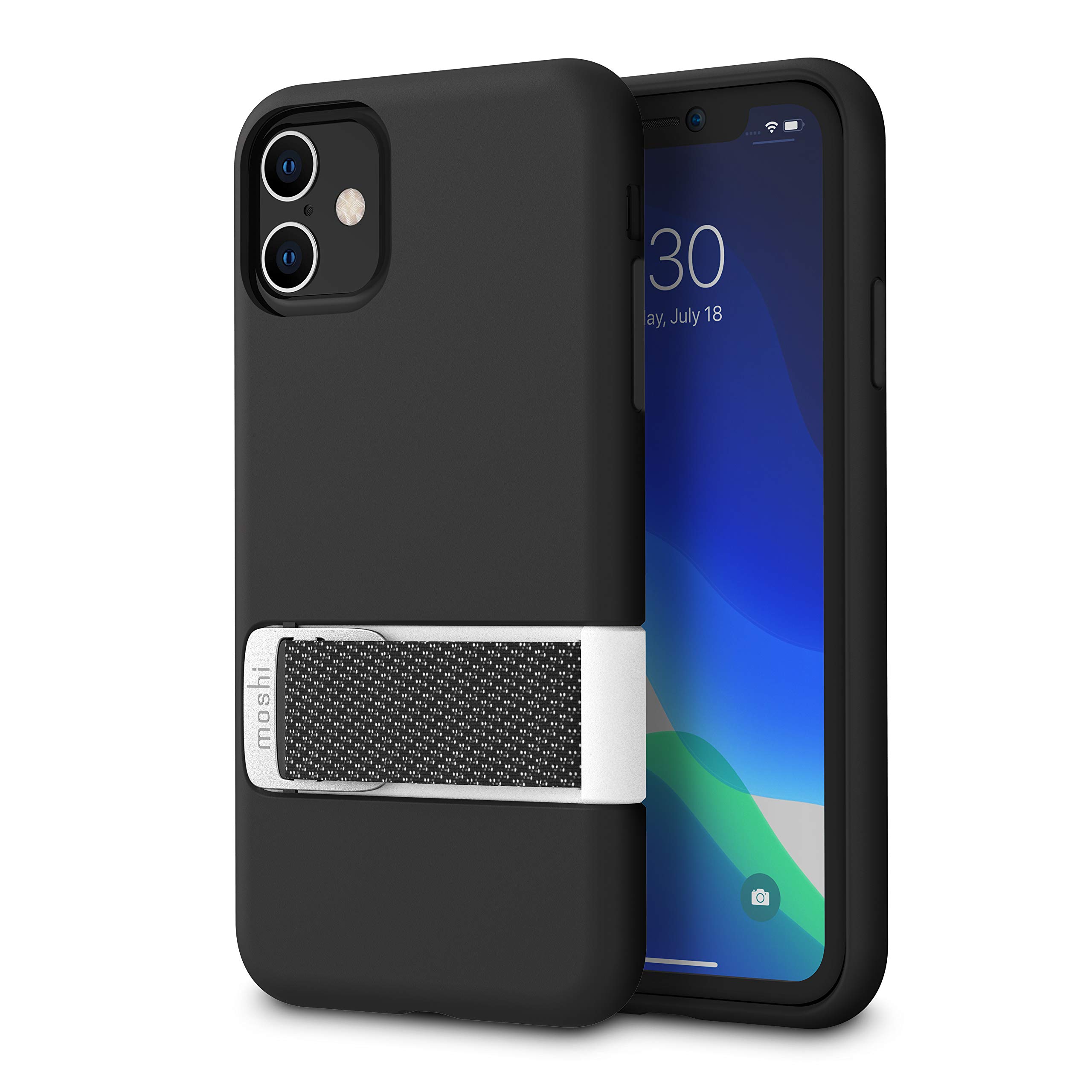 Moshi Capto for iPhone 11 Case 6.1-inch, MultiStrap with Kickstand, Military Drop Protection, Grip Phone Cover for iPhone 11, Mulberry Black
