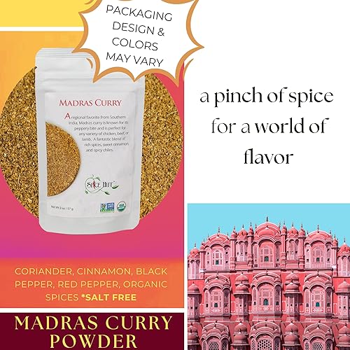 Miniatura 4 de Spice Hut - Madras Curry en polvo, orgánico, sin sal, Madras Masala condimento indio para cocinar comida picante del sur de Asia, mezcla de especias