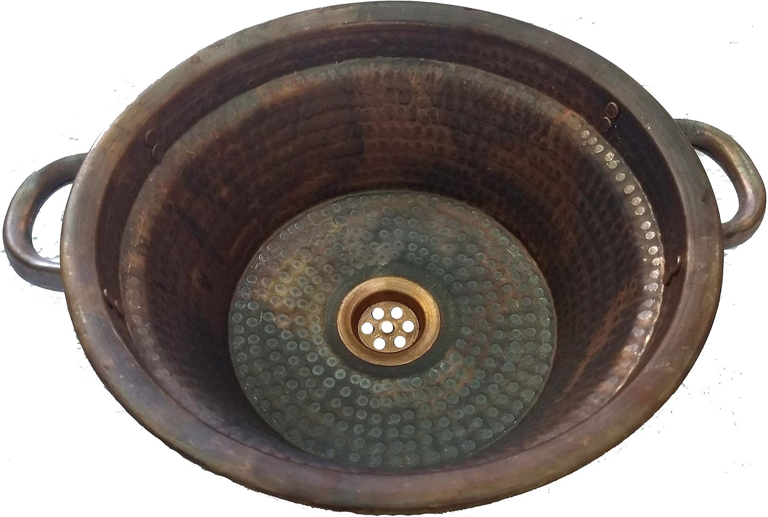 Side Handles Above Counter Copper Sink