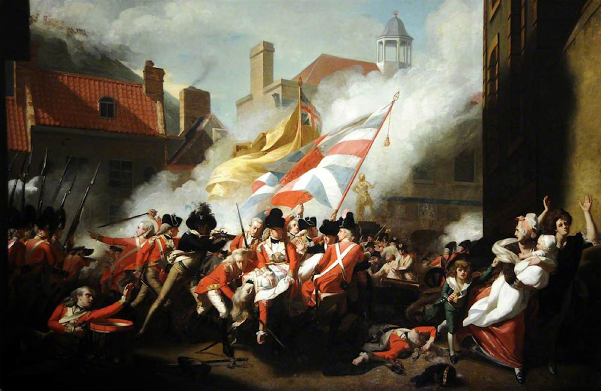 Artxlxxbn No Frame Famous Painting Canvas Artwork Graffiti Print The Death Of Major Peirson January By William Holyoake Portrait Canvas Image For Home Decor 60X90cm