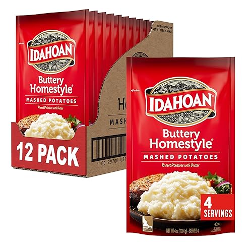 Idahoan Mashed Potatoes Four Cheese, 4 OZ (Pack of 12)