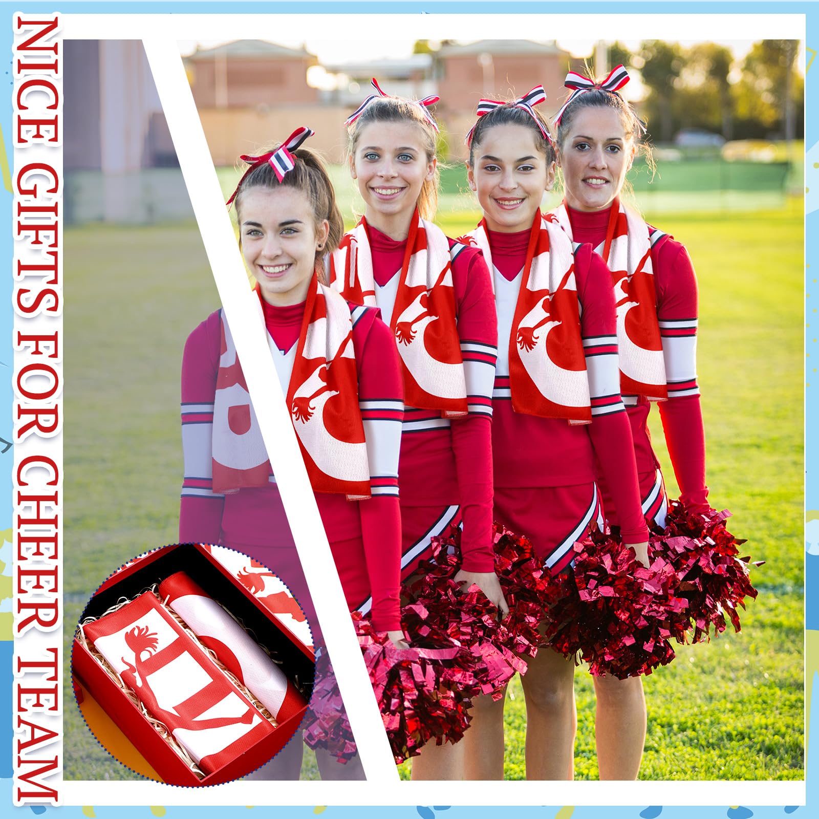 Cheerleader Cooling Towels Bulk Pack - 12 Pcs, 40"x12", Microfiber, Team Gifts For Sports, Christmas, Senior Night - View #6