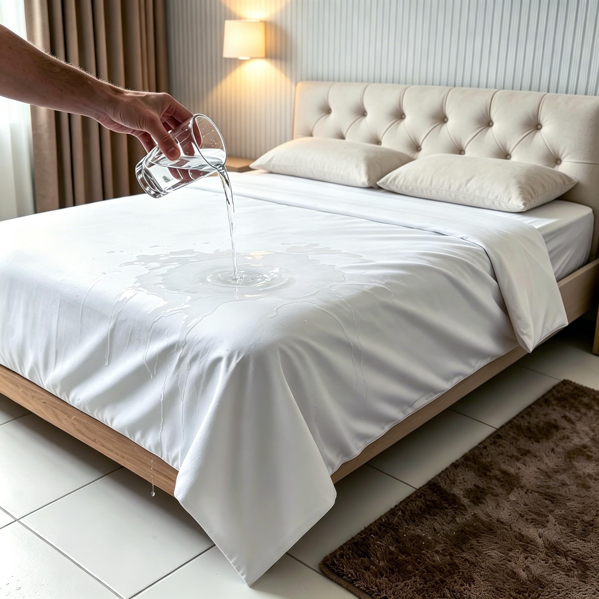 DJDEA Waterproof Duvet/Quilt Protector Allergenic Anti Dust Mite Zip Closure (DOUBLE) 200 x 200cm, Couch from Pee & Spills from Adults, Babies, Dogs, Pets
