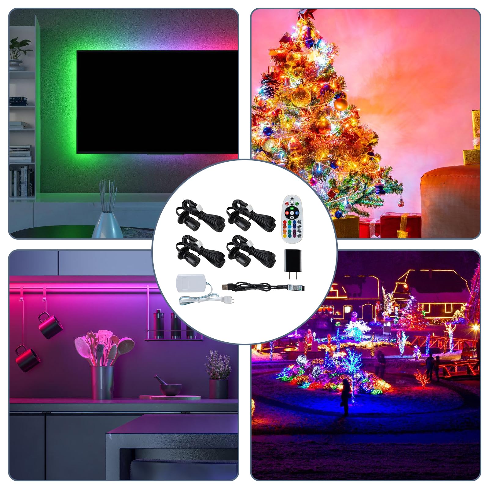 Lot de 4 mini spots LED avec télécommande, 1,5 W, orientable à 180°, éclairage d'armoire, contrôle Bluetooth, petit kit d'éclairage d'accentuation à intensité variable, pour bijoux, couloir, vitrines