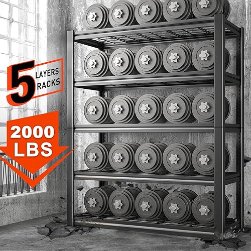 Miniatura 3 de REIBII Garage Storage Shelves 2000LBS Heavy Duty Shelving Unit 40 W Metal Shelves for Storage 72 H Garage Shelving Unit Adjustable Storage Rack for
