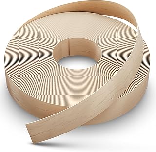 Dovetail Birch Edge Banding Wood Veneer Tape 50Ft 3/4 Inch Wide | Pre-Glued, Long Thin Real Wood Veneer Strips | Iron-on Edging YANYE