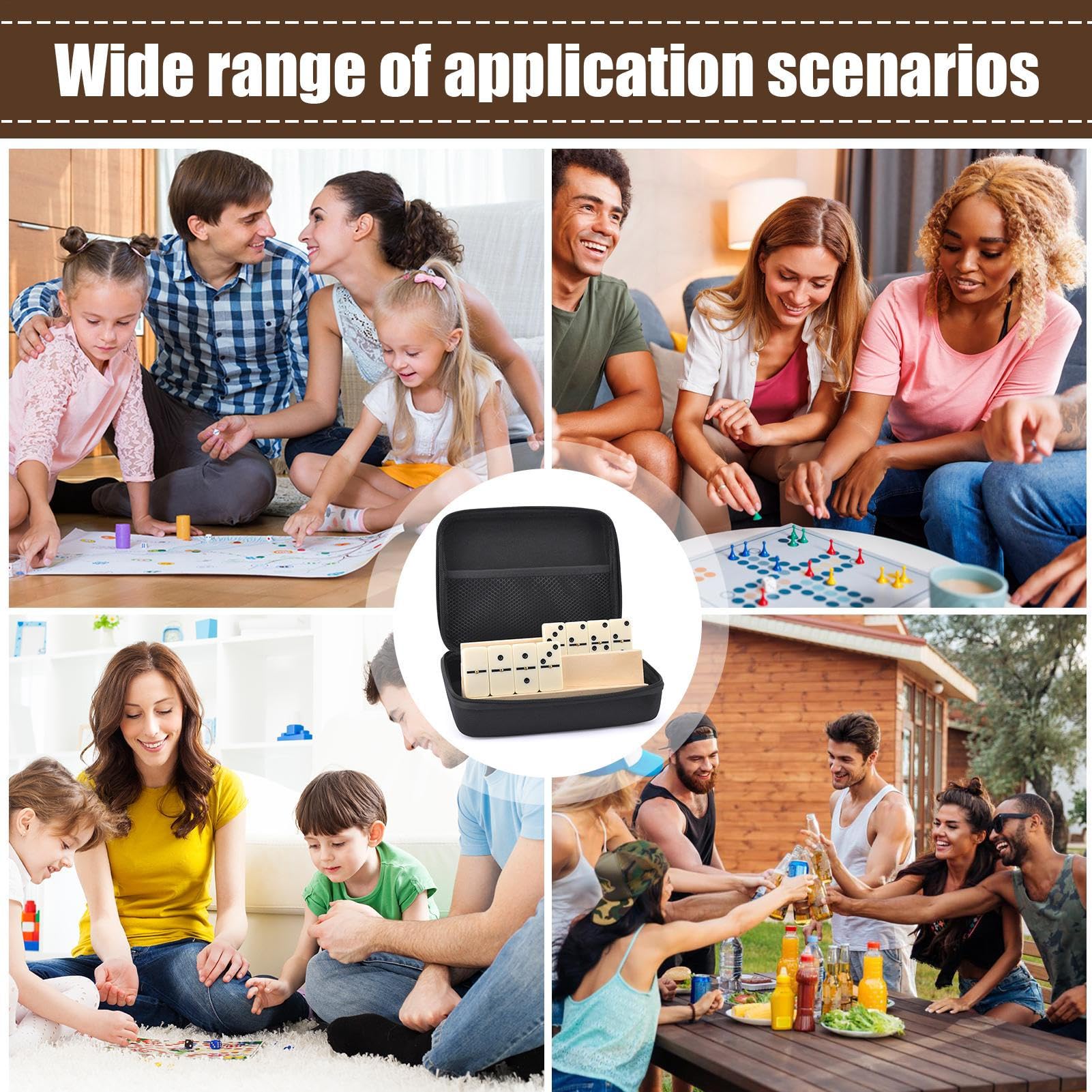Genérico Dominospiel, Dominospiele für Erwachsene, Kinder | Domino-Komplettspiel – Familienspielabend mit traditionellem Design, ein Muss für Camping und kurze Reisen