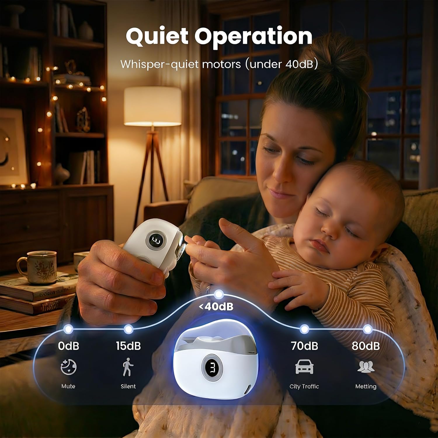 Electric Nail Clipper with LED Light, Safe 4 in 1 Baby Nail Clippers with LED Screen, 3 Speed, USB-C, Debris Collection, Multi-Function Electric Nail Trimmer for Seniors, Adults, Arthritis, Kids