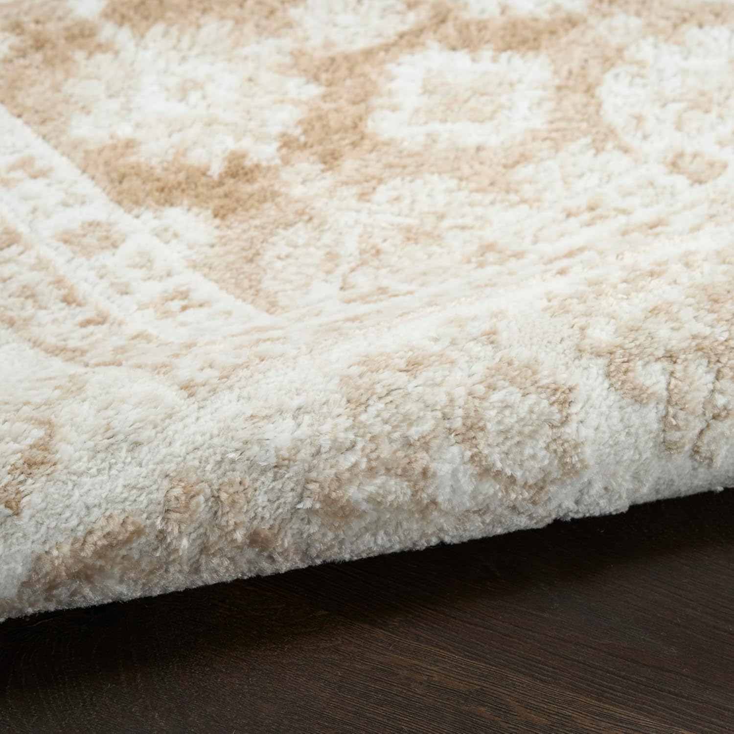 Nourison Home Dekor Cream Beige 5'3" x 7' Area Rug - Easy Clean, Non Shedding, Bed Room, Living Room, Dining Room, Kitchen (5' x 7')