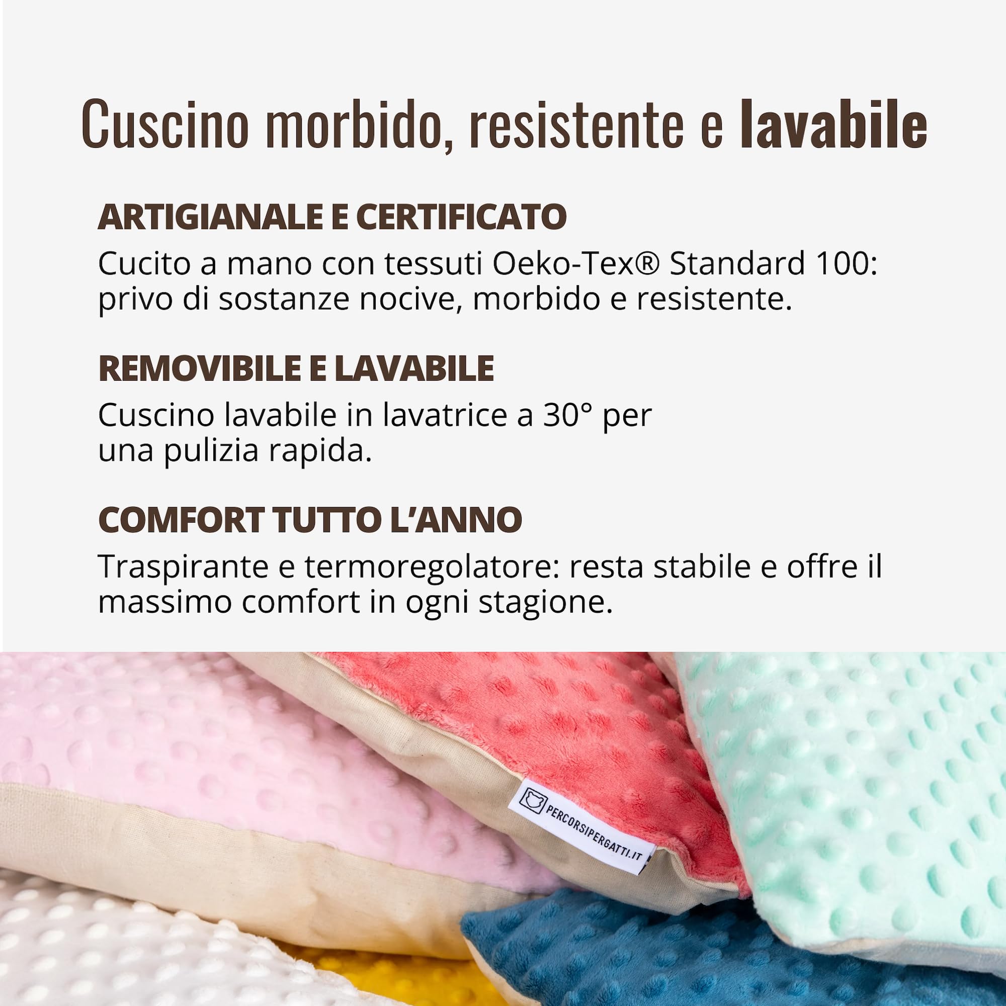 Mensola Cuccia per Gatti 40×40 cm in Legno d’Abete PEFC Fatta a Mano, con Cuscino Beige Lavabile, Mensola Gatto Perfetta per Dormire, Giocare e Arrampicarsi, fino a 20 kg, Percorsipergatti