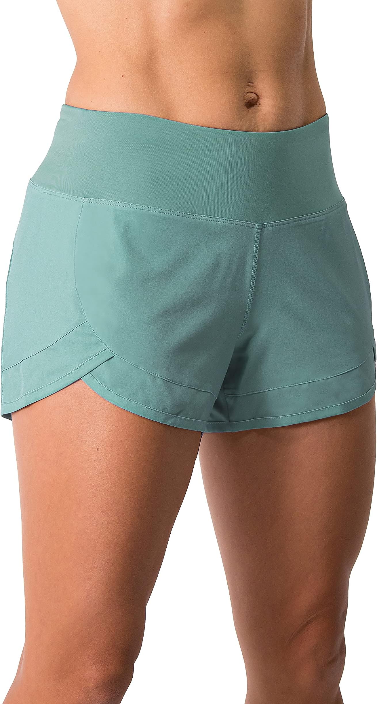 Womens 3" Lightweight Running WOD Volleyball Shorts Workout Mesh Liner Zip Pocket