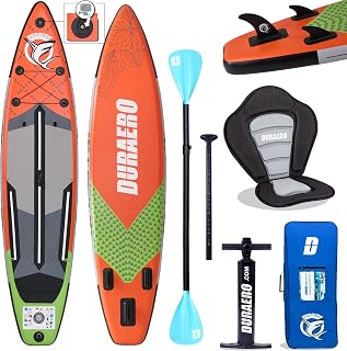 Stand up Paddle Inflable, Asiento de Kayak y Soporte para cámara, Remo 2 en 1, 330 x 76 x 15 cm, hasta 150 kg, Bomba con Correa para el pie, Mochila, Azul Oscuro