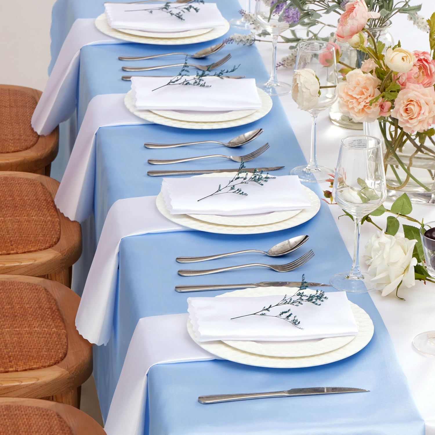 100 Pack White Satin Napkins 17x17 Inches Dinner Napkins, Scalloped Elegant Napkins Square Table Napkins Decor, Smooth Table Cloth Napkins for Restaurant Weddings Banquet Party