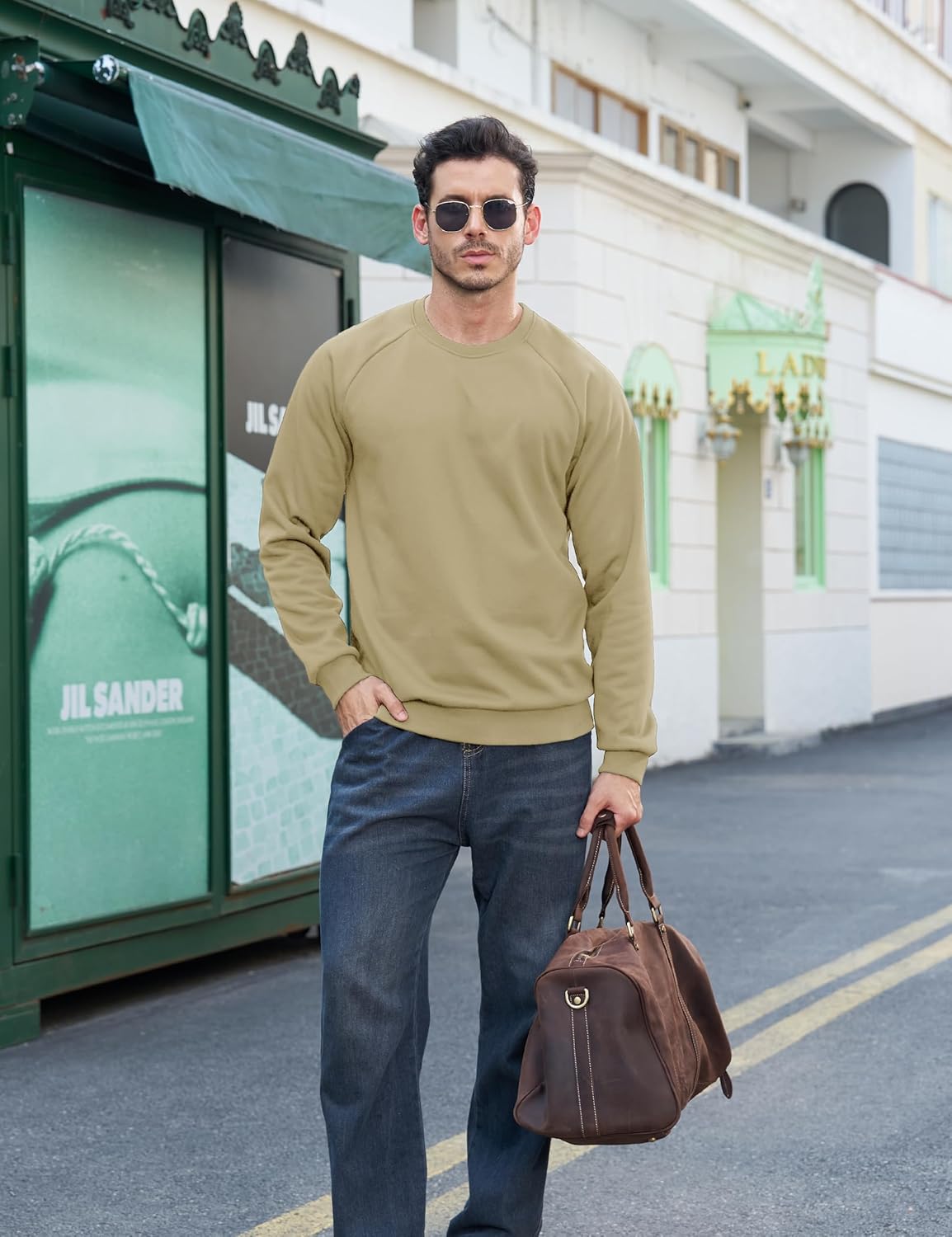 Cavva Mens Sweatshirt Sherpa Lined Long Sleeve Shirts Warm Thick Fleece Crewneck Pullover Thermal Tops Winter - Image 6