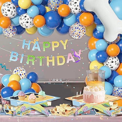 Miniatura 5 de Soporte de pastel de perro azul de dibujos animados, paquete de 2 unidades, decoraciones de cumpleaños familiares para perros azules, suministros de