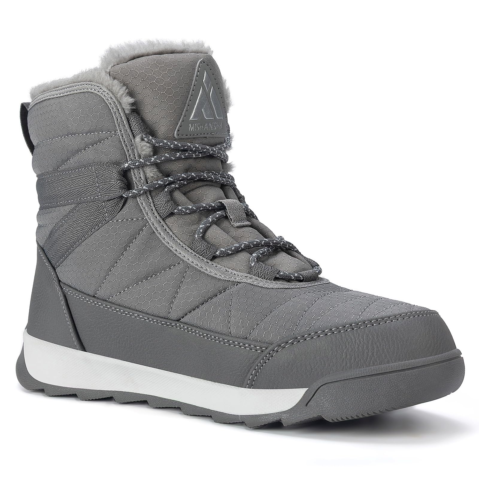 Mishansha Stivali Donna Invernali Scarpe Neve Stivaletti Pelliccia Fodera Caldo Antiscivolo Stivali da Neve Taglie 36-42